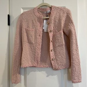 Mango pink pocket tweed cardigan